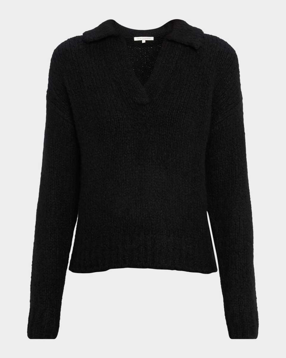 Collared Boucle-Knit Sweater